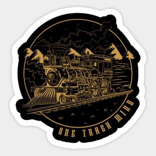 Railfan train one track mind train station Sticker